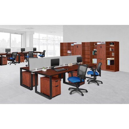 Regency Structure Benching Systems, 58 D X 45 H, 72 W X Wood, Metal, Cherry STBSPD7224CHBK